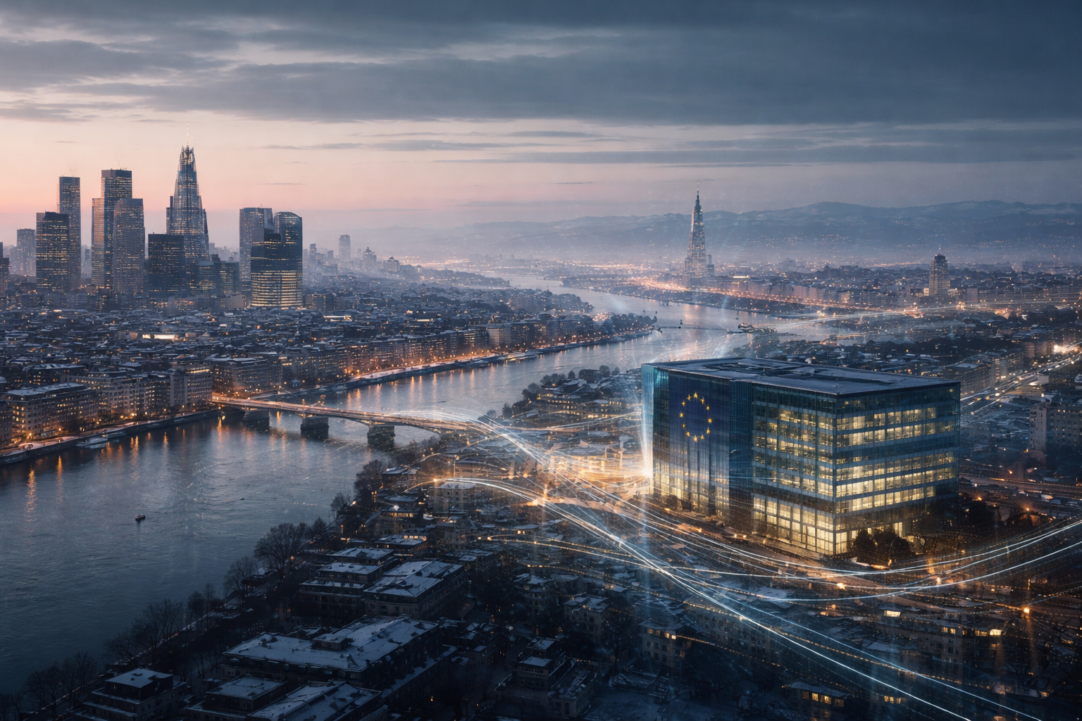 European markets end quietly as the FTSE slips into Christmas, US-EU tech tensions rise, France pushes Ukraine security talks.