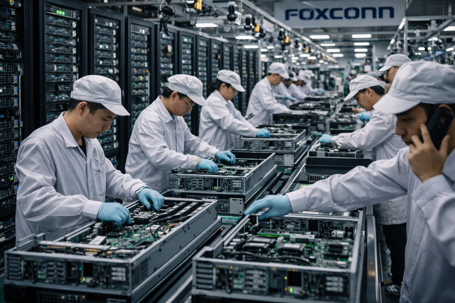 Taiwan’s Foxconn reports profit drop despite strong Nvidia AI server demand as it expands manufacturing in India, Mexico and Texas.